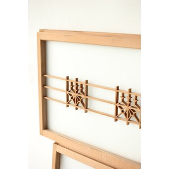 ガラス入 桐組子引戸M 4枚1組　R0349 