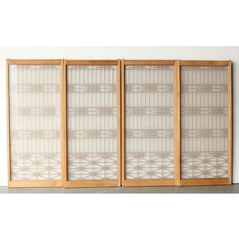 ガラス入 組子書院 4枚1組　R0350 ウラ　ガラス面