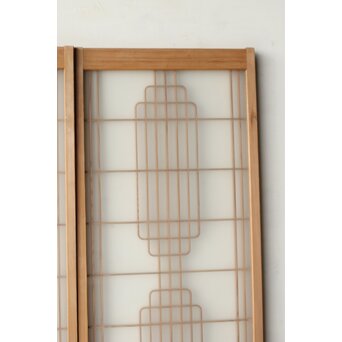ガラス入 曲木組子書院 4枚1組　R0351 
