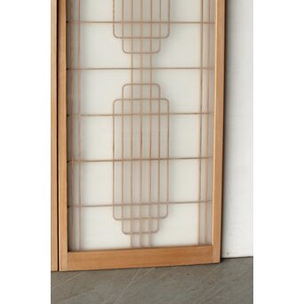 ガラス入 曲木組子書院 4枚1組　R0351 