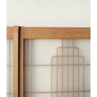 ガラス入 曲木組子書院 4枚1組　R0351 