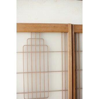 ガラス入 曲木組子書院 4枚1組　R0351 