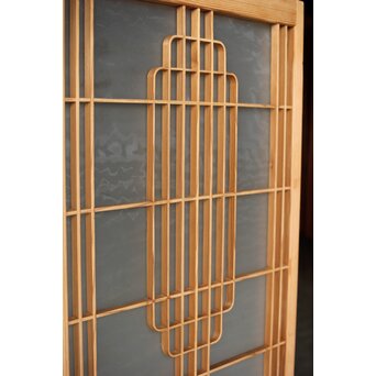 ガラス入 曲木組子書院 4枚1組　R0351 