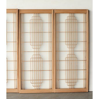 ガラス入 曲木組子書院 4枚1組　R0351 