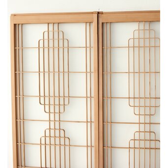 ガラス入 曲木組子書院 4枚1組　R0351 