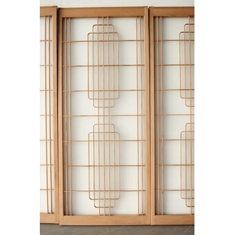 ガラス入 曲木組子書院 4枚1組　R0351 