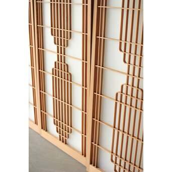 ガラス入 曲木組子書院 4枚1組　R0351 