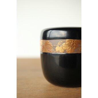 川端近左 蔦ノ細道大棗 内梨地 共箱　Q341 