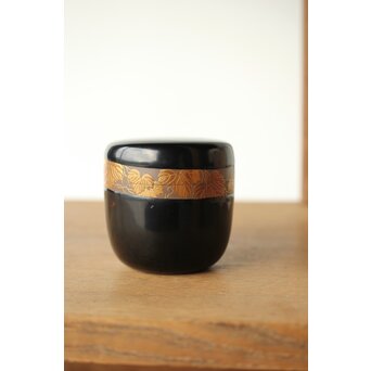 川端近左 蔦ノ細道大棗 内梨地 共箱　Q341 