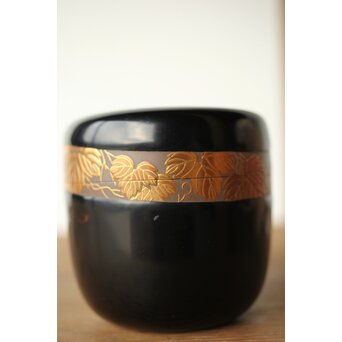 川端近左 蔦ノ細道大棗 内梨地 共箱　Q341 