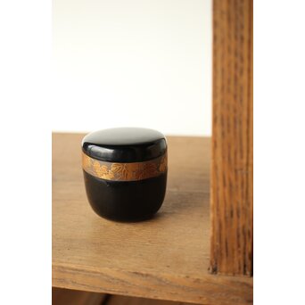 川端近左 蔦ノ細道大棗 内梨地 共箱　Q341 