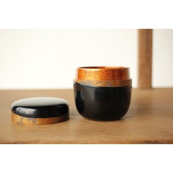 川端近左 蔦ノ細道大棗 内梨地 共箱　Q341 