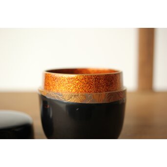 川端近左 蔦ノ細道大棗 内梨地 共箱　Q341 