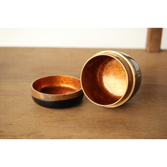 川端近左 蔦ノ細道大棗 内梨地 共箱　Q341 