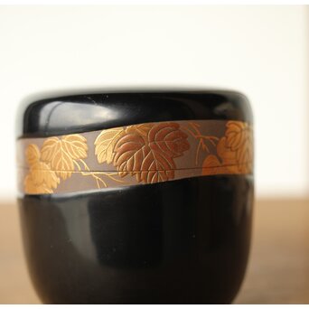 川端近左 蔦ノ細道大棗 内梨地 共箱　Q341 