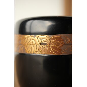 川端近左 蔦ノ細道大棗 内梨地 共箱　Q341 