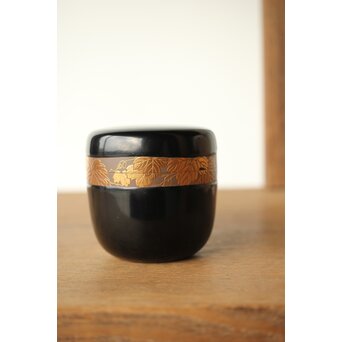 川端近左 蔦ノ細道大棗 内梨地 共箱　Q341 