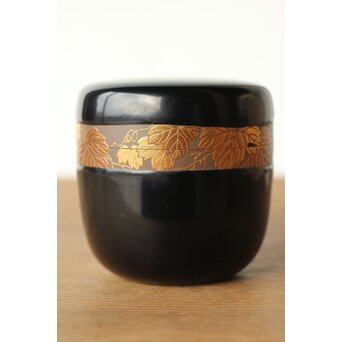 川端近左 蔦ノ細道大棗 内梨地 共箱　Q341 