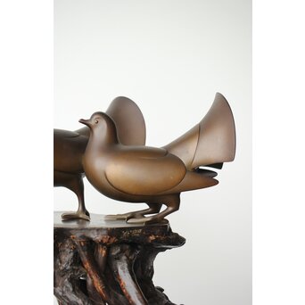 探勝作 孔雀鳩 置物　M380 