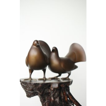 探勝作 孔雀鳩 置物　M380 