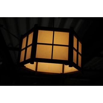 松本民芸家具 六角格子照明電笠　A077 