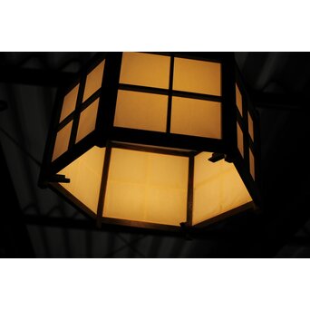 松本民芸家具 六角格子照明電笠　A077 