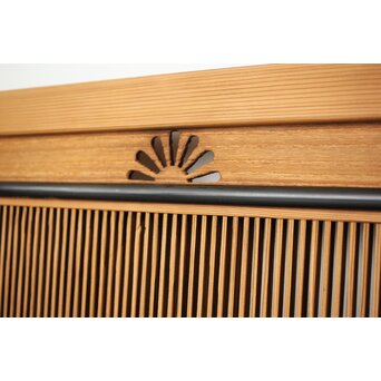 中格子 菊透かし桐材欄間 2枚1組　R0352 