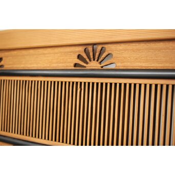 中格子 菊透かし桐材欄間 2枚1組　R0352 