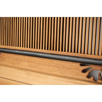 中格子 菊透かし桐材欄間 2枚1組　R0352 