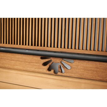 中格子 菊透かし桐材欄間 2枚1組　R0352 