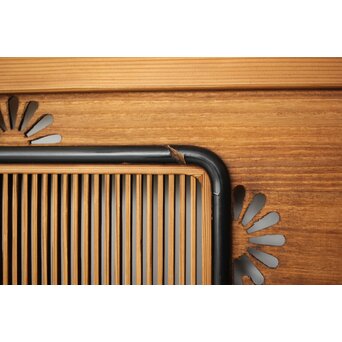 中格子 菊透かし桐材欄間 2枚1組　R0352 