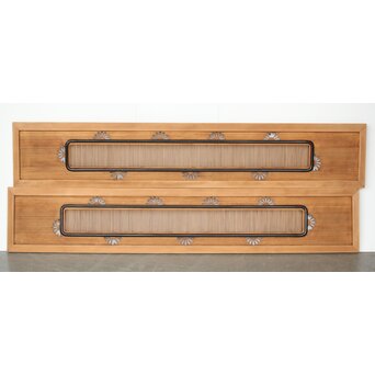 中格子 菊透かし桐材欄間 2枚1組　R0352 B面　両面同じデザイン