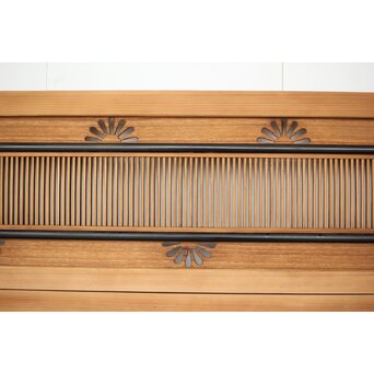 中格子 菊透かし桐材欄間 2枚1組　R0352 