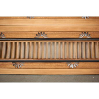 中格子 菊透かし桐材欄間 2枚1組　R0352 