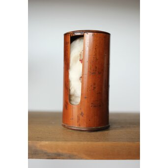 仙客採余 霊芝図 竹彫碗筒　U337 