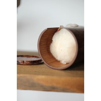 仙客採余 霊芝図 竹彫碗筒　U337 