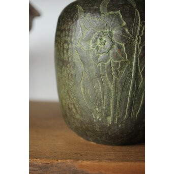 亮平作 打出紋 銅花器　M381 