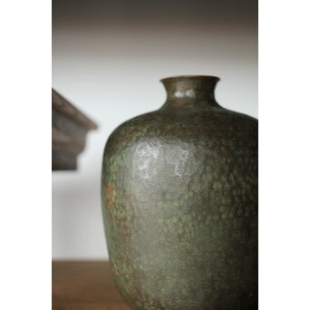 亮平作 打出紋 銅花器　M381 