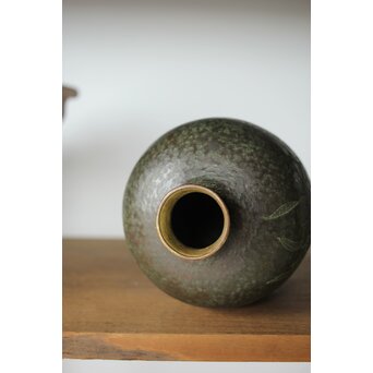 亮平作 打出紋 銅花器　M381 