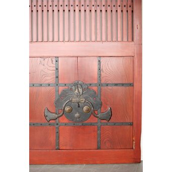 巾着金具 朱格子蔵戸　W118 