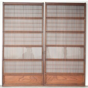 障子枠付 格子戸 2枚1組　L1105