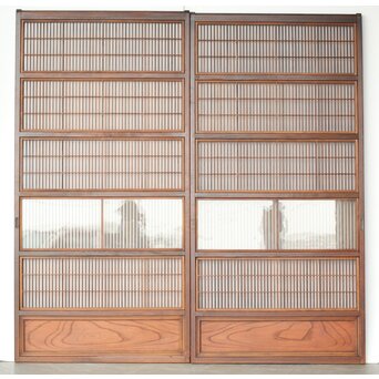 障子枠付 格子戸 2枚1組　L1105 ここから背面