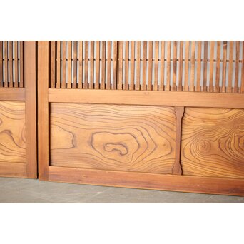 障子枠付 白木格子戸 4枚1組　L1106 