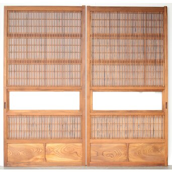障子枠付 白木格子戸 4枚1組　L1106 AB　表
