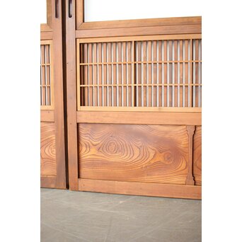 障子枠付 白木格子戸 4枚1組　L1106 