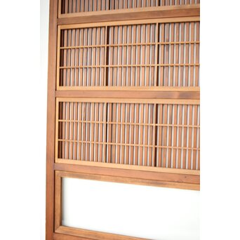 障子枠付 白木格子戸 4枚1組　L1106 