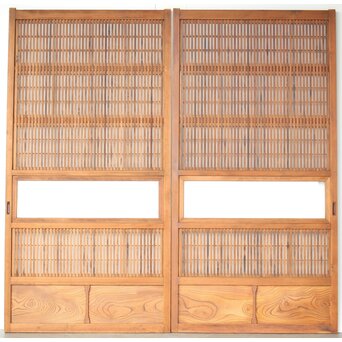 障子枠付 白木格子戸 4枚1組　L1106 CD　表