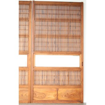 障子枠付 白木格子戸 4枚1組　L1106 