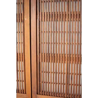 障子枠付 白木格子戸 4枚1組　L1106 