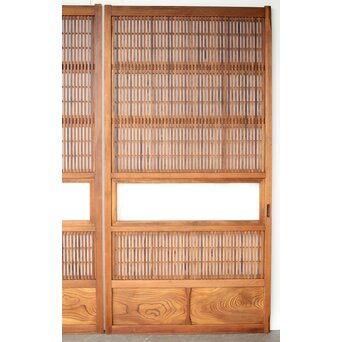 障子枠付 白木格子戸 4枚1組　L1106 